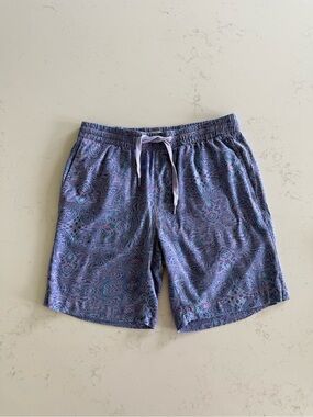 Earthbound Trading Co Men's Patterned Soft Shorts with Drawstring Small